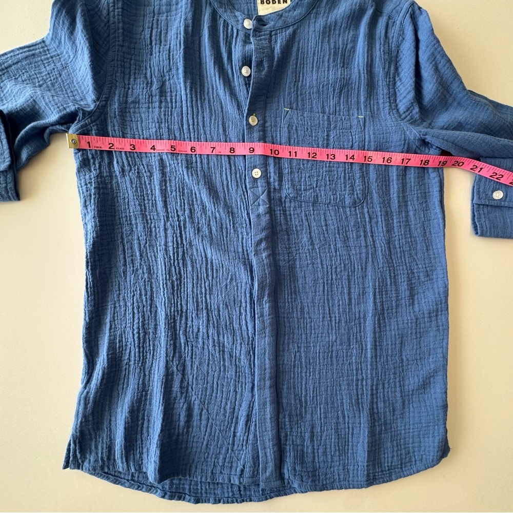 Mini Boden Indigo Blue Cotton Gauze Button-Up Shirt 100% Cotton Girls 13-14 yrs - Picture 5 of 6